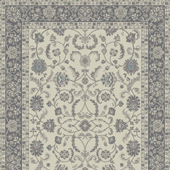 5' x 8' Ivory and Gray Oriental Area Rug