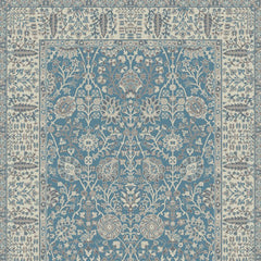 8' x 10' Blue and Ivory Oriental Area Rug