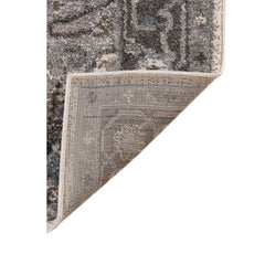 6' Gray and Beige Round Medallion Power Loom Area Rug