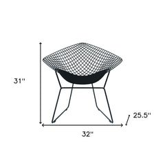 32" Black Metal Lounge Chair with Pad