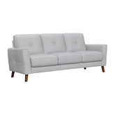 82" Gray And Brown Leather Sofa