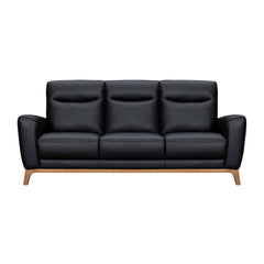 83" Black And Brown Leather Sofa