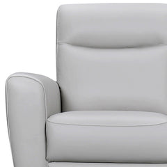 83" Gray And Brown Leather Sofa