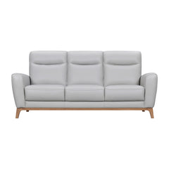 83" Gray And Brown Leather Sofa