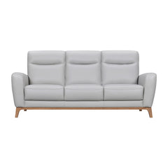 83" Gray And Brown Leather Sofa