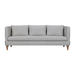 85" Gray And Brown Leather Sofa