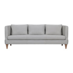 85" Gray And Brown Leather Sofa