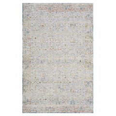 8' x 10' Ivory and Blue Floral Area Rug