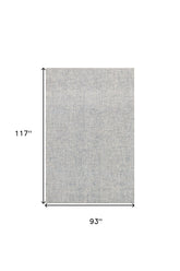 8' x 10' Blue and Ivory Wool Abstract Hand Tufted Area Rug
