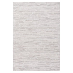 10' x 14' Beige and Ivory Wool Striped Hand Tufted Area Rug