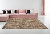 7' x 9' Brown Oriental Non Skid Area Rug