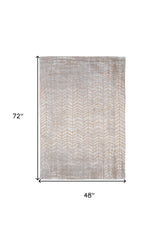 5' x 7' Gray and Yellow Chevron Non Skid Area Rug