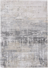 10' Gray and White Abstract Non Skid Area Rug