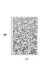 10' Gray Abstract Non Skid Area Rug