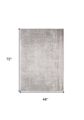 5' x 7' Gray and White Chevron Non Skid Area Rug