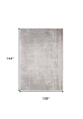 9' X 13' Gray and White Chevron Non Skid Area Rug