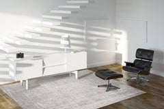 6' X 8' Gray and White Chevron Non Skid Area Rug