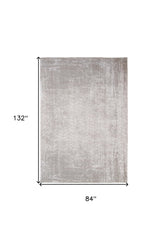 8' x 11' Gray and White Chevron Non Skid Area Rug