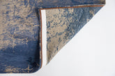 5' Blue and Gray Round Abstract Non Skid Area Rug