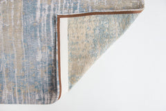 8' Blue and Yellow Round Abstract Non Skid Area Rug