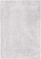 5' White Round Abstract Non Skid Area Rug