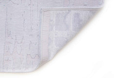 5' White Round Abstract Non Skid Area Rug