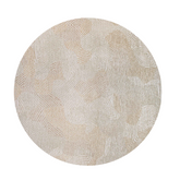 8' Beige and White Round Abstract Non Skid Area Rug
