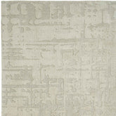 5' Gray and Beige Round Abstract Non Skid Area Rug