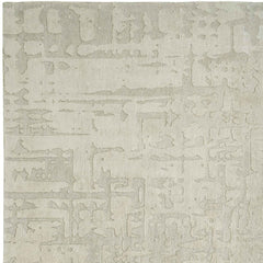 5' Gray and Beige Round Abstract Non Skid Area Rug