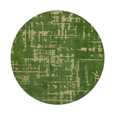 5' Green Round Abstract Non Skid Area Rug