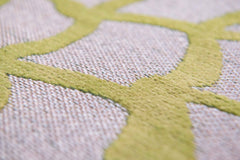 5' Gray and Green Round Abstract Non Skid Area Rug