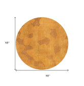 5' Yellow Round Abstract Non Skid Area Rug