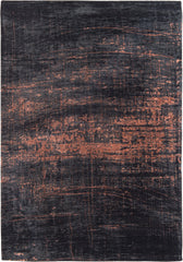 5' Black and Gold Round Abstract Non Skid Area Rug