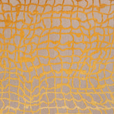 8' Gray and Orange Round Abstract Non Skid Area Rug