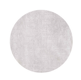 8' White Round Abstract Non Skid Area Rug