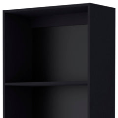 71" Black Four Tier Bookcase