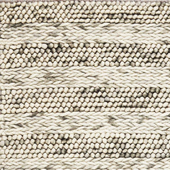 9'x13' Grey Heather Hand Woven Knobby Stripes Indoor Area Rug