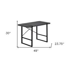49" Gray and Black Computer Desk