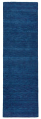 8' Blue Hand Woven Runner Rug