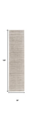 10' Ivory and Tan Hand Woven Runner Rug