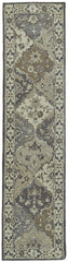 10' Blue and Gray Floral Hand Tufted Runner Rug