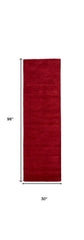8' Red Hand Woven Runner Rug