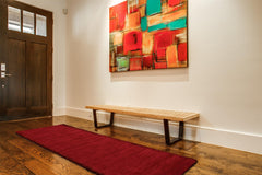8' Red Hand Woven Runner Rug