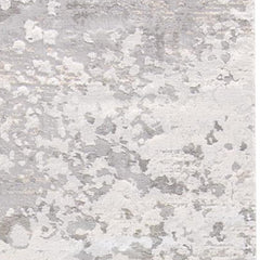 8' Gray and Silver Abstract Power Loom Runner Rug