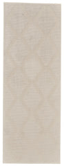 8' Ivory and Tan Geometric Power Loom Runner Rug