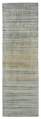 10' Blue and Green Ombre Hand Woven Runner Rug