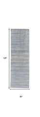 10' Gray and Purple Ombre Hand Woven Runner Rug