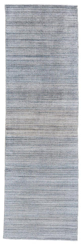 8' Gray and Purple Ombre Hand Woven Runner Rug