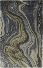 4' x 6' Blue and Green Abstract Hand Tufted Area Rug