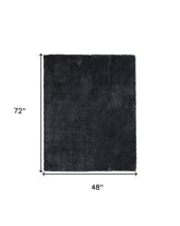 4' x 6' Black Shag Power Loom Area Rug
